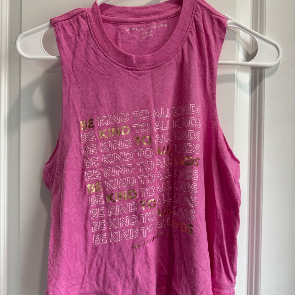 Spiritual Gangster Fuchsia Muscle Tee